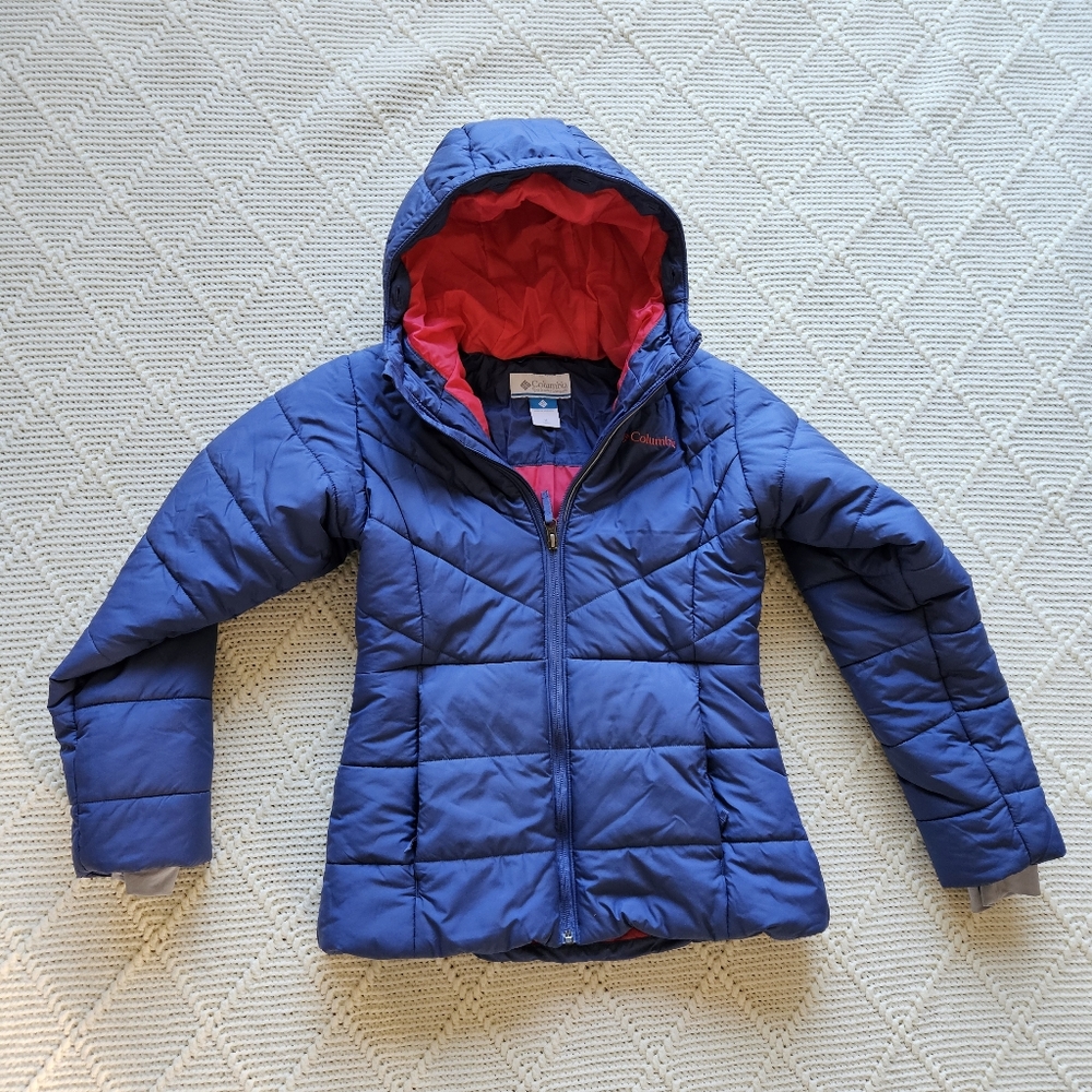 Columbia hooded puffer jacket Girls size M (10-12)